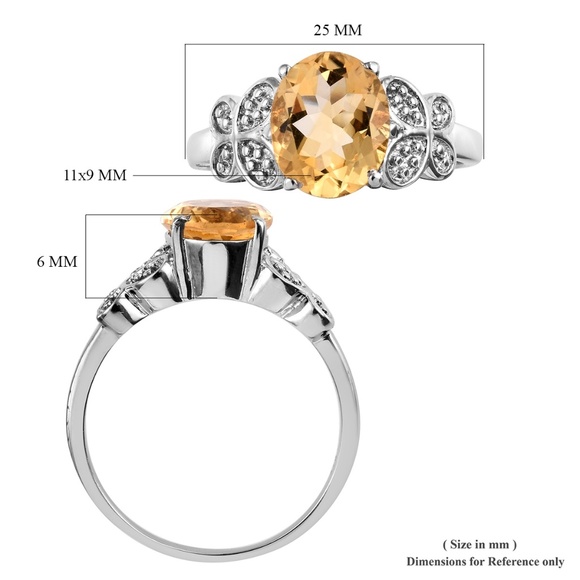 HOST PICK ✅ 3.25 Carat Citrine Gemstone Butterfly Ring in Stainless Steel - Picture 5 of 5